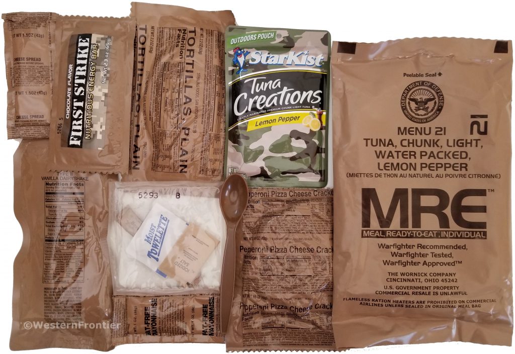 MRE Menus Western Frontier